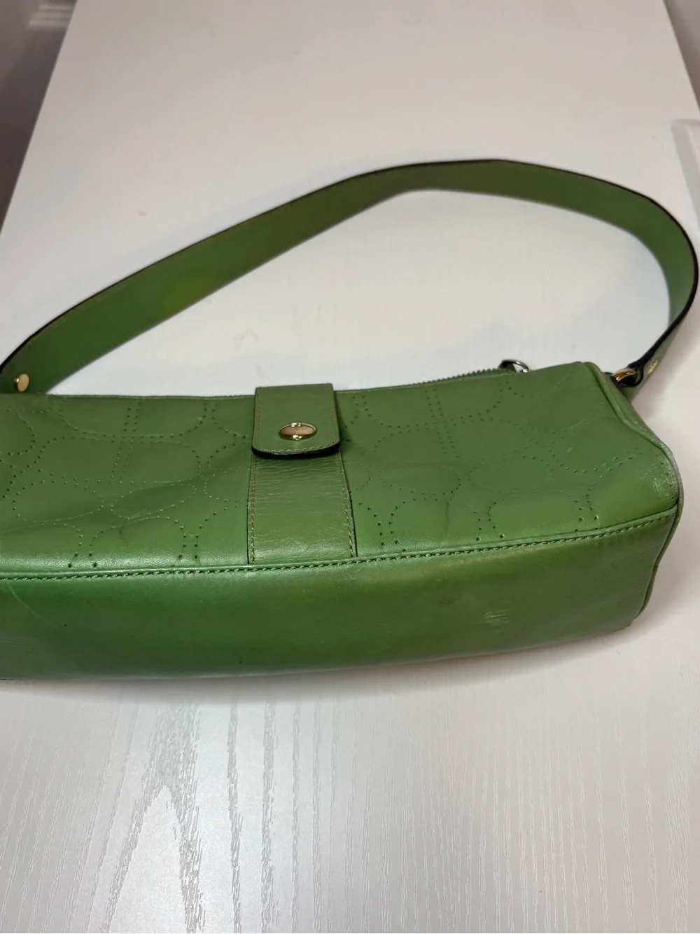 Kate Spade Green Leather Quilted Shoulder Bag
